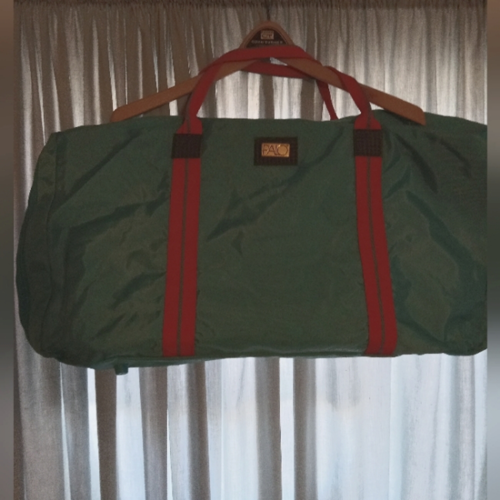 A large PALO blue and red accented tote bag